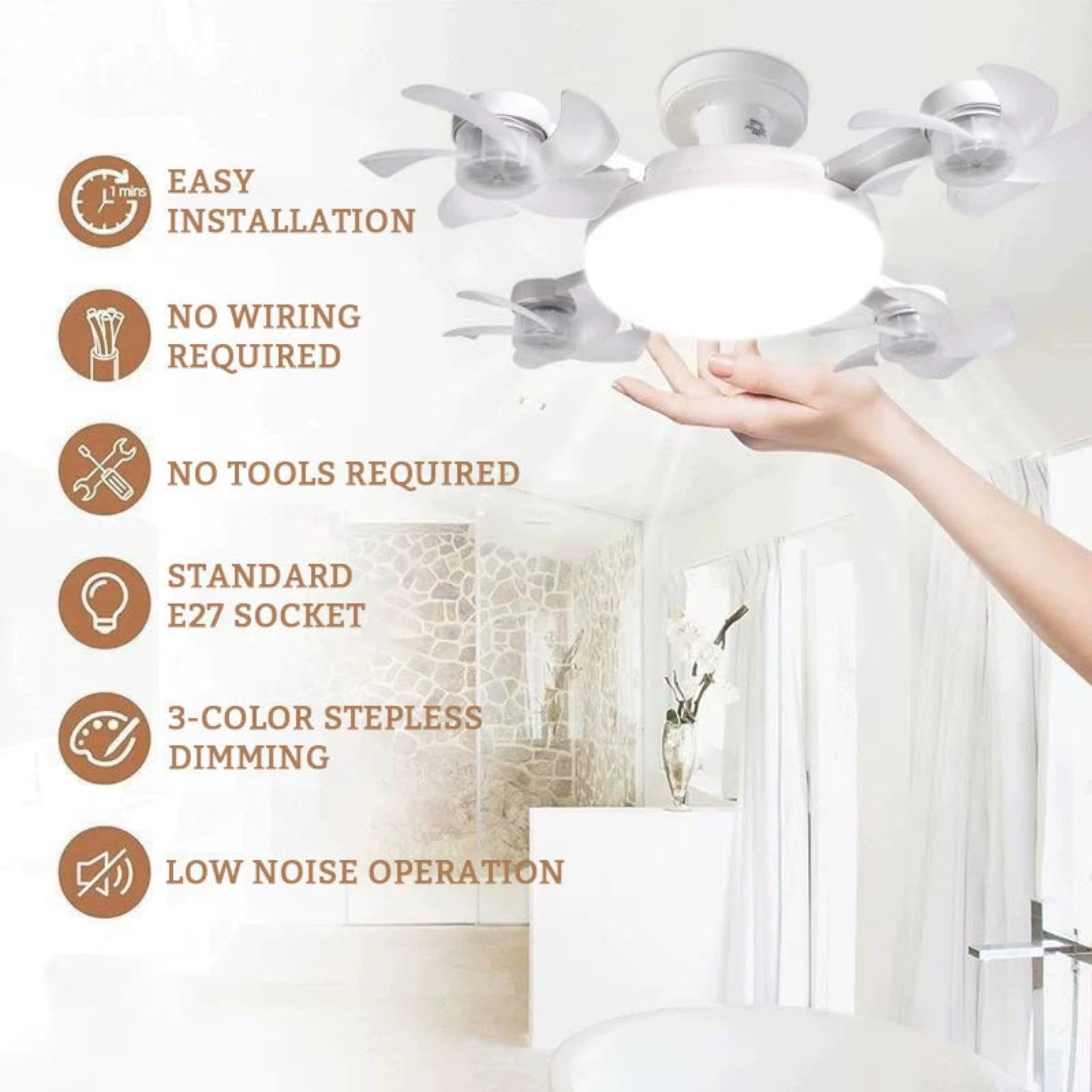 LED Ceiling Fan Light with Remote