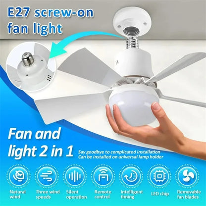 Modern Remote-Controlled LED Socket Fan