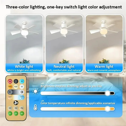 Modern Remote-Controlled LED Socket Fan