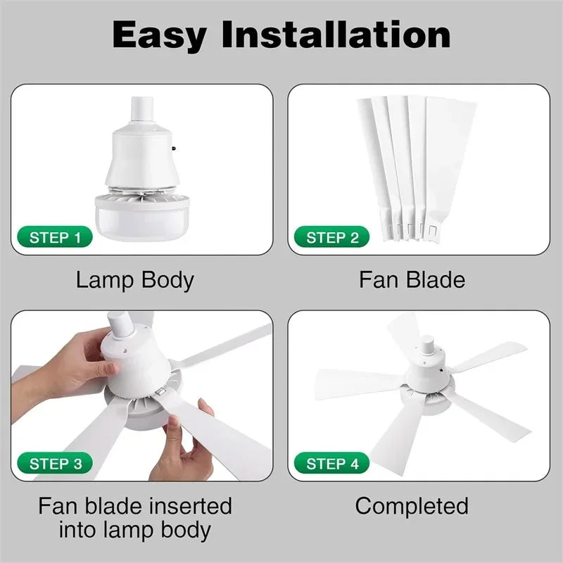 Modern Remote-Controlled LED Socket Fan