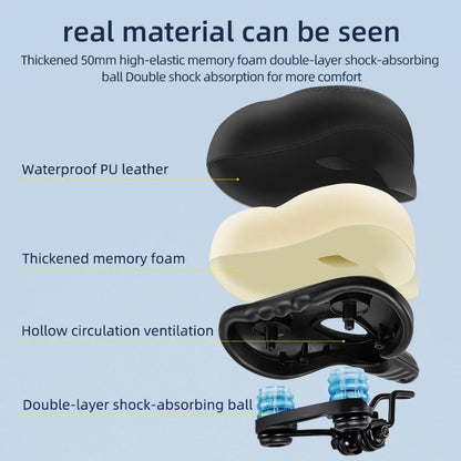 **Ergonomic Memory Foam Shock-Absorbing Saddle**