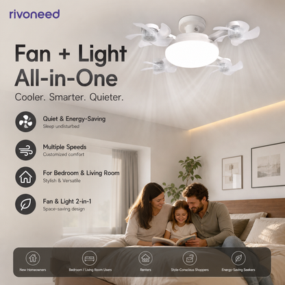 LED Ceiling Fan Light with Remote